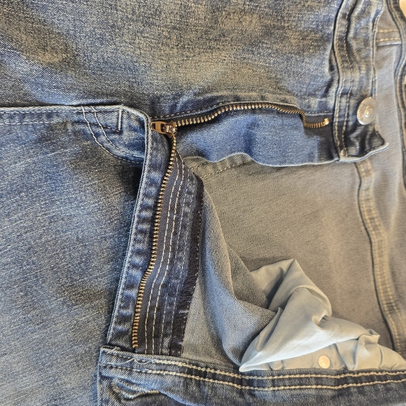 Stitches and Rivets High Rise Blue Denim Straightleg Jeans Mens Plus  40 x 32 - Picture 10 of 14